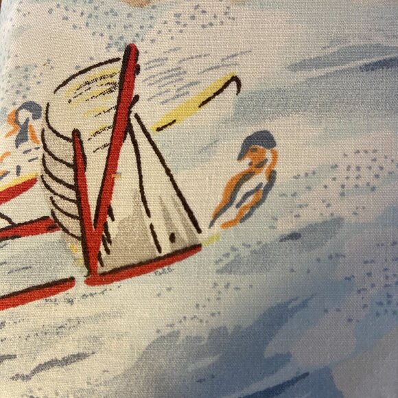 Pottery Barn Coastal Duvet & Shams Set F/Q Palm Scene - Picture 3 of 10